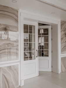 White, interior French doors
